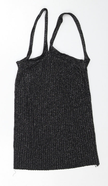 Womens UK Size 8 Topshop Black Basic Tank