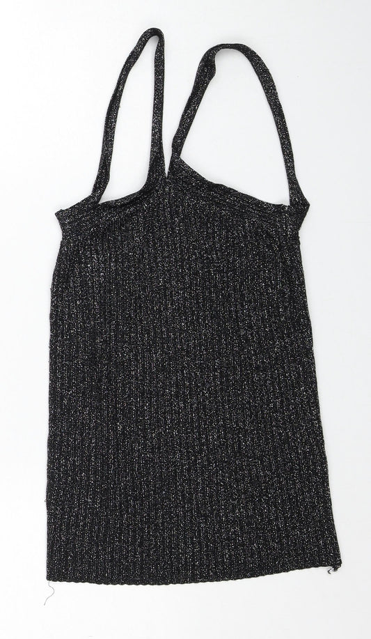 Womens UK Size 8 Topshop Black Basic Tank