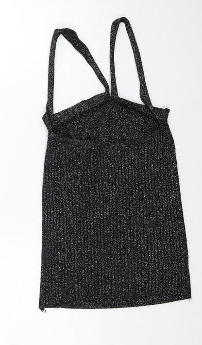 Womens UK Size 8 Topshop Black Basic Tank