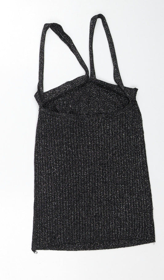 Womens UK Size 8 Topshop Black Basic Tank