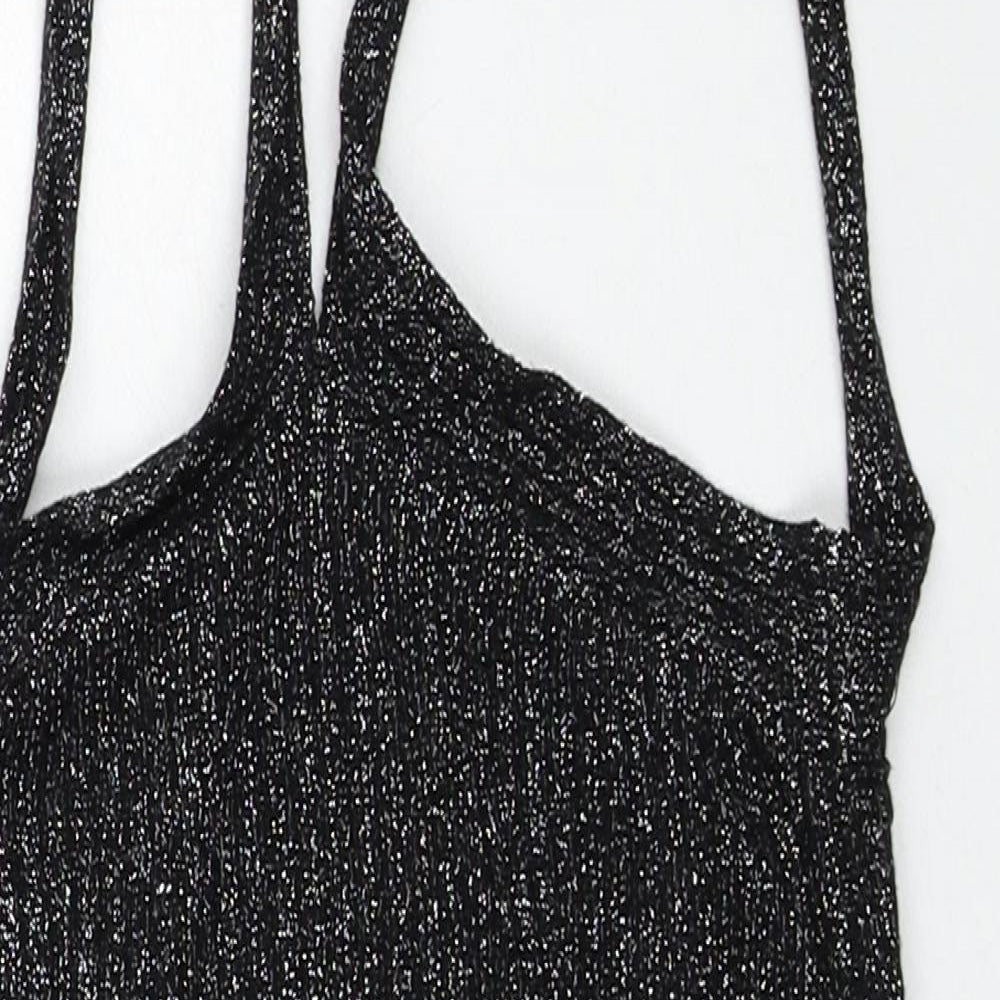 Womens UK Size 8 Topshop Black Basic Tank