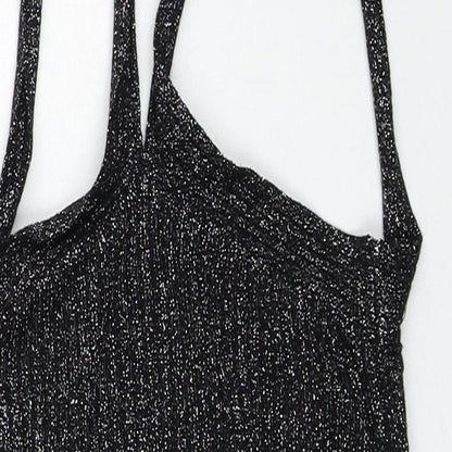 Womens UK Size 8 Topshop Black Basic Tank