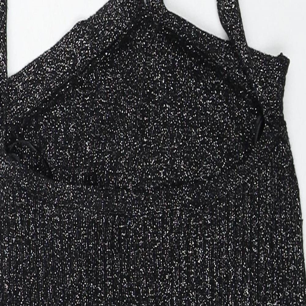 Womens UK Size 8 Topshop Black Basic Tank