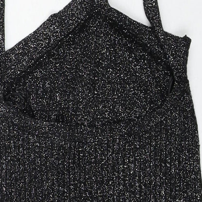 Womens UK Size 8 Topshop Black Basic Tank