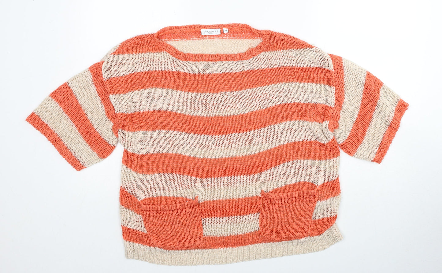 Womens UK Size 10 New Look Orange Pullover Jumper