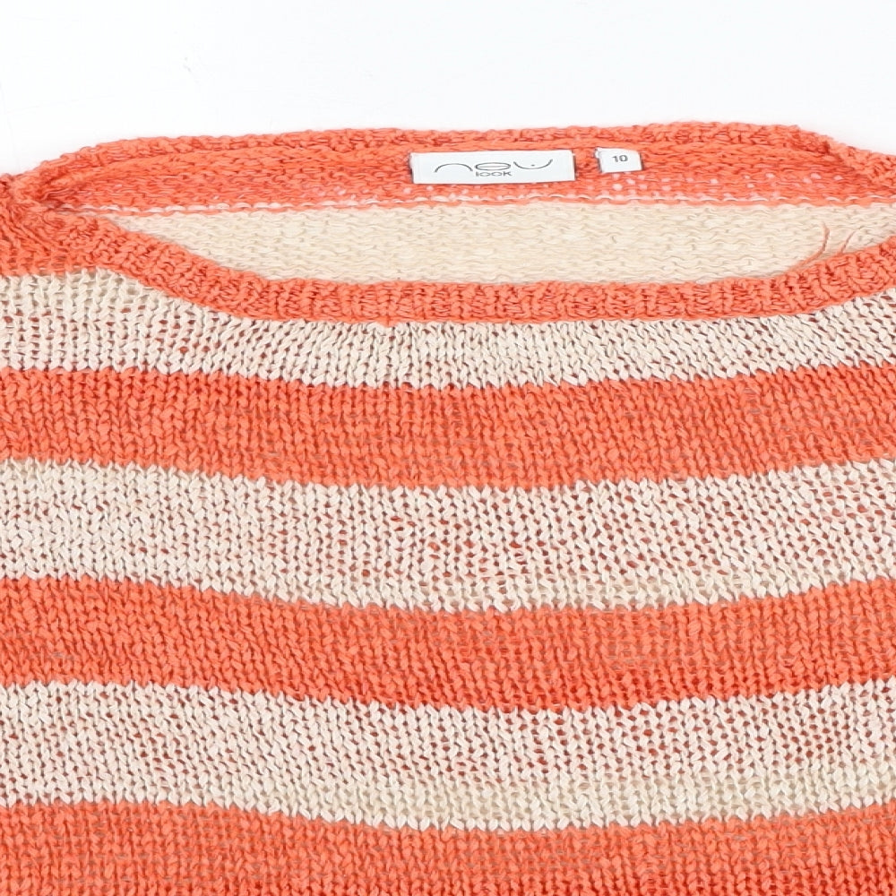 Womens UK Size 10 New Look Orange Pullover Jumper