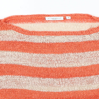 Womens UK Size 10 New Look Orange Pullover Jumper