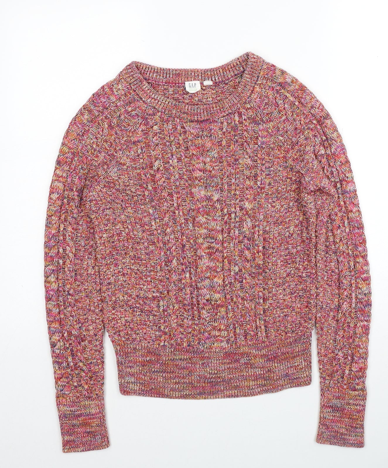 Gap Womens Multicoloured Round Neck Camel Pullover Jumper Size XS