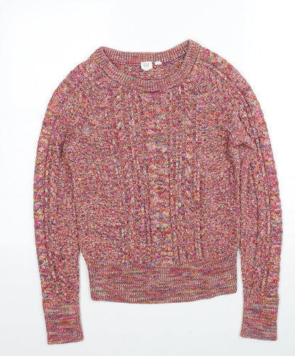 Gap Womens Multicoloured Round Neck Camel Pullover Jumper Size XS