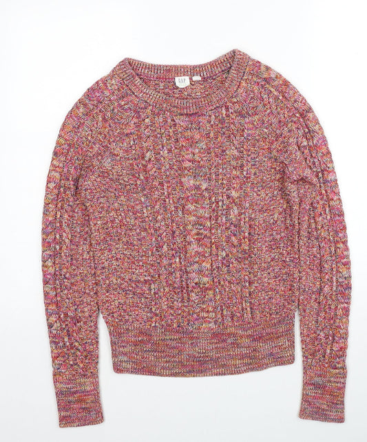 Gap Womens Multicoloured Round Neck Camel Pullover Jumper Size XS