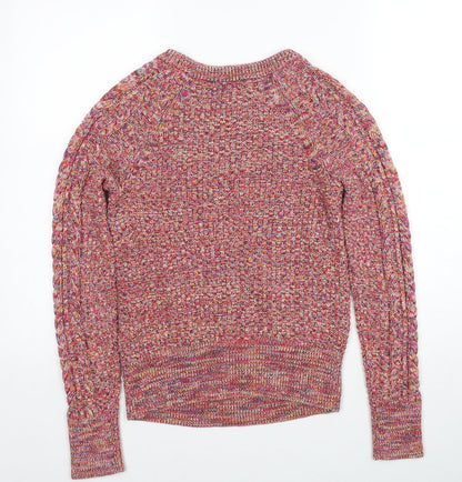 Gap Womens Multicoloured Round Neck Camel Pullover Jumper Size XS