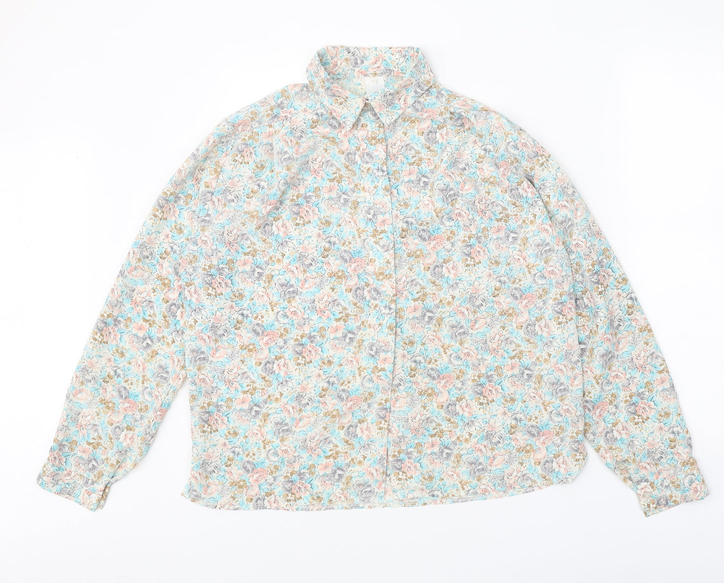 Womens UK Size 12 Preworn White Basic Button-Up