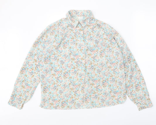 Womens UK Size 12 Preworn White Basic Button-Up