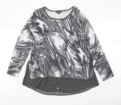 Womens UK Size 14 Marble Grey Pullover Jumper