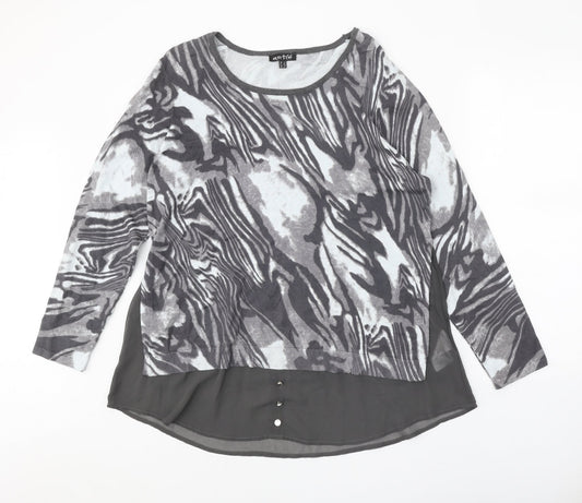 Womens UK Size 14 Marble Grey Pullover Jumper