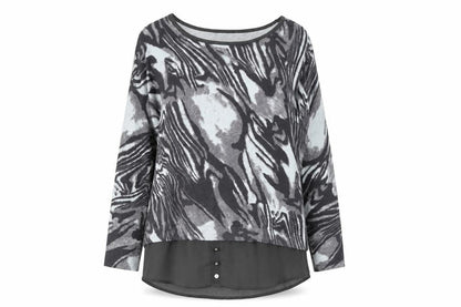 Womens UK Size 14 Marble Grey Pullover Jumper