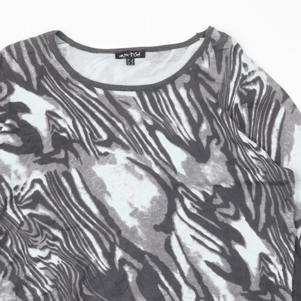 Womens UK Size 14 Marble Grey Pullover Jumper