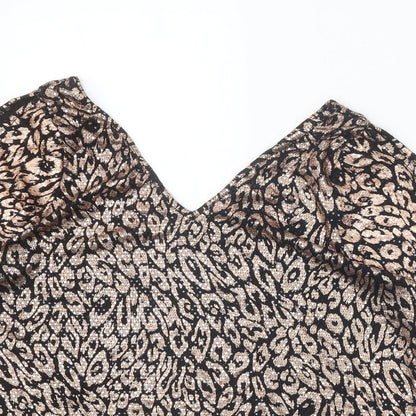 Womens UK Size 18 Papaya Black Basic Blouse