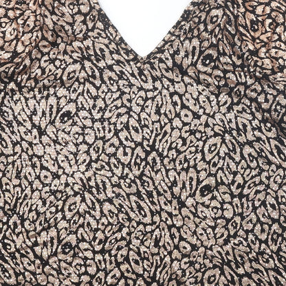 Womens UK Size 18 Papaya Black Basic Blouse