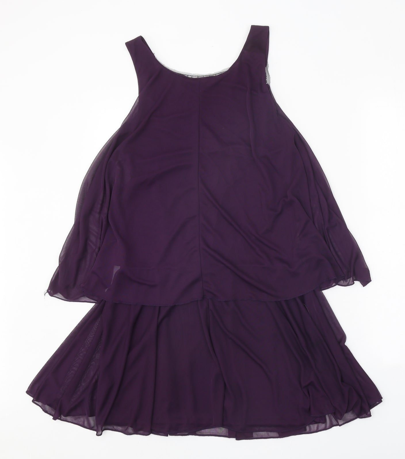 Miss Selfridge Womens Purple Geometric Polyester Trapeze & Swing Size 10 Round Neck Pullover