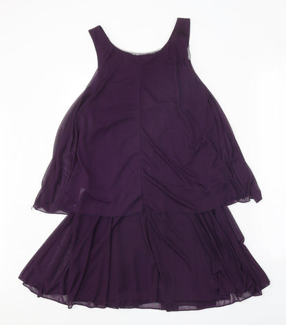 Miss Selfridge Womens Purple Geometric Polyester Trapeze & Swing Size 10 Round Neck Pullover