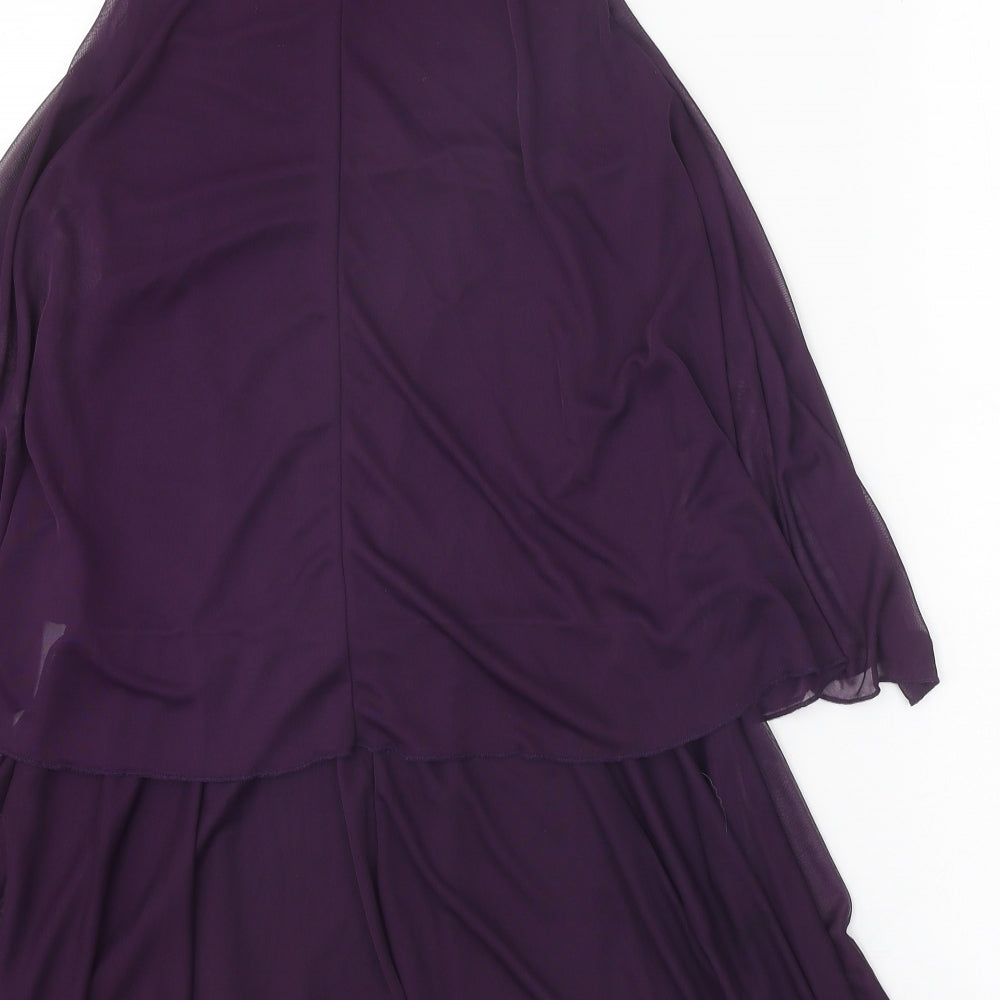 Miss Selfridge Womens Purple Geometric Polyester Trapeze & Swing Size 10 Round Neck Pullover