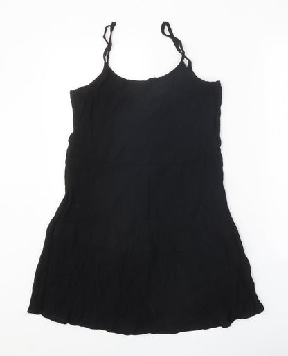 Divided Womens Black Viscose Tank Dress Size 14 Round Neck Pullover