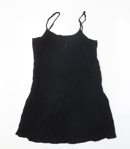 Divided Womens Black Viscose Tank Dress Size 14 Round Neck Pullover