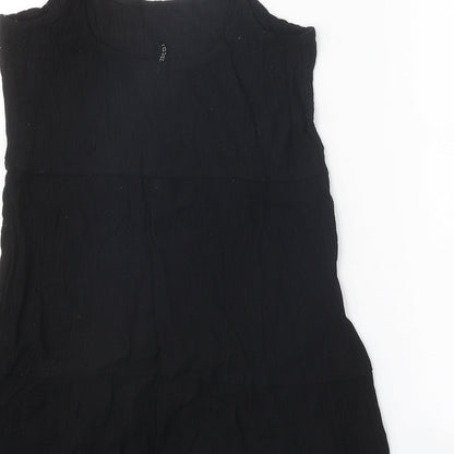 Divided Womens Black Viscose Tank Dress Size 14 Round Neck Pullover