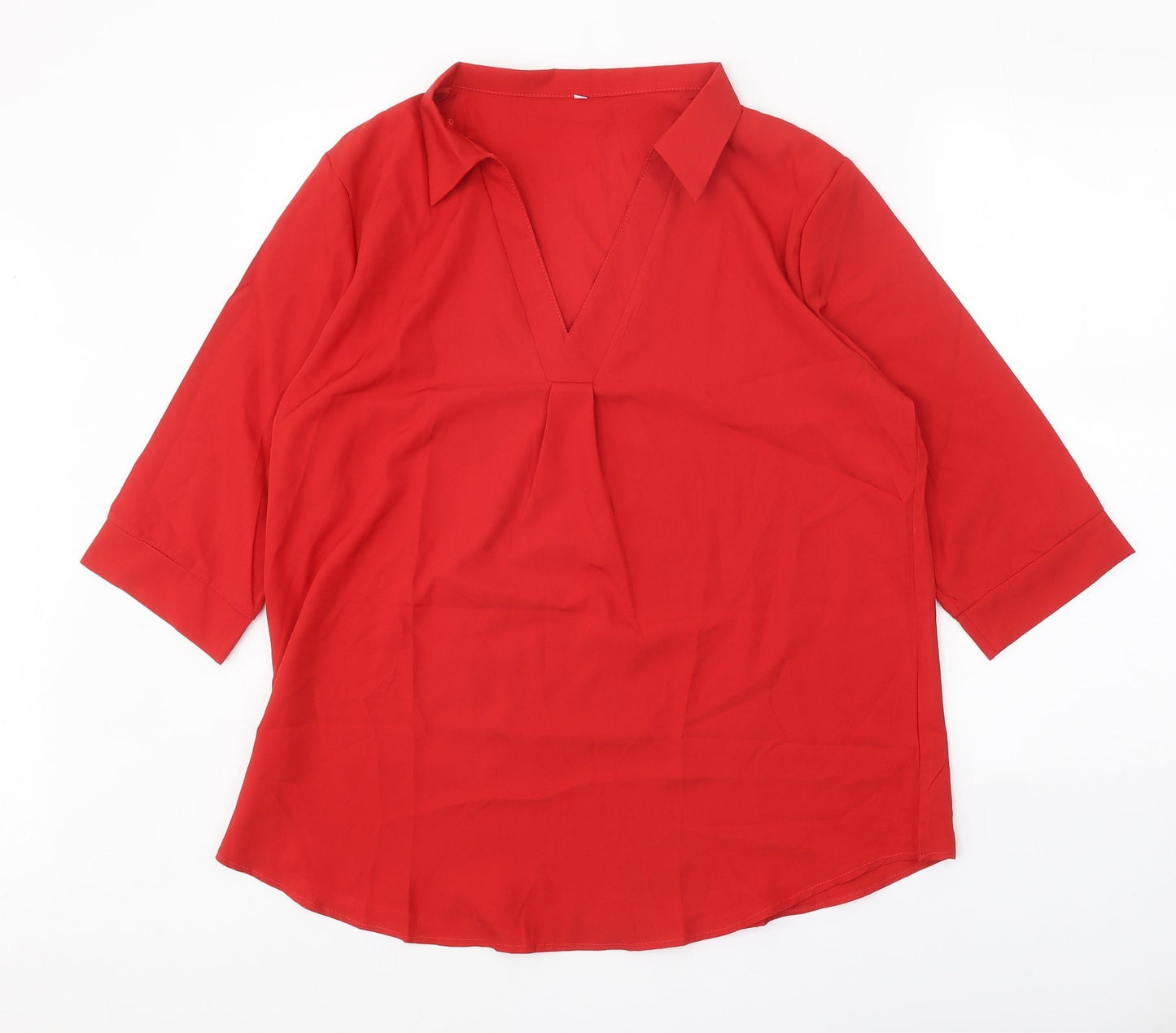 Womens UK Size XL Preworn Red Basic Blouse