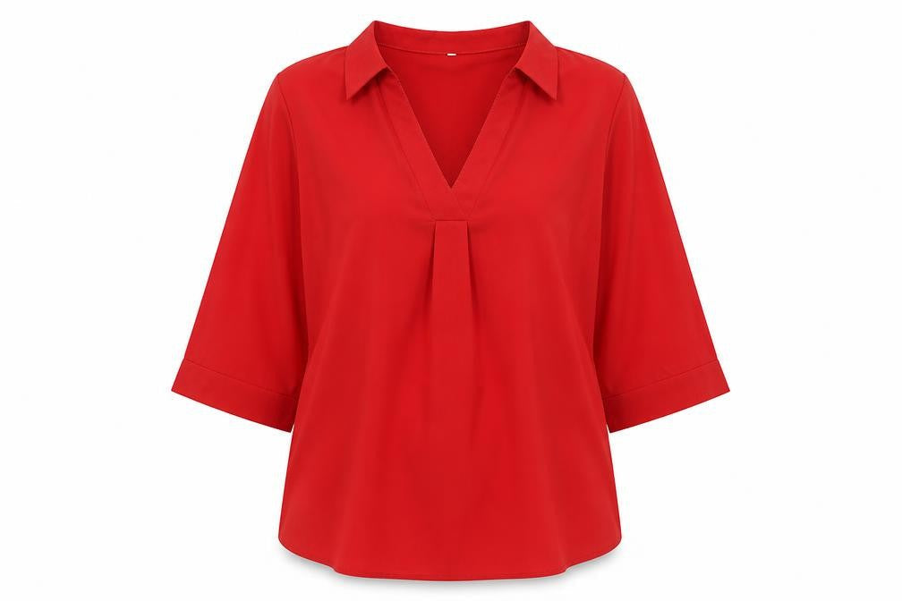 Womens UK Size XL Preworn Red Basic Blouse