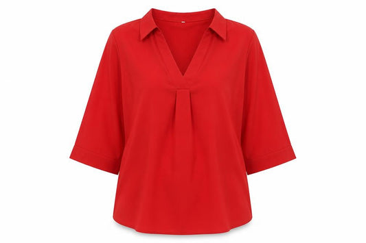 Womens UK Size XL Preworn Red Basic Blouse