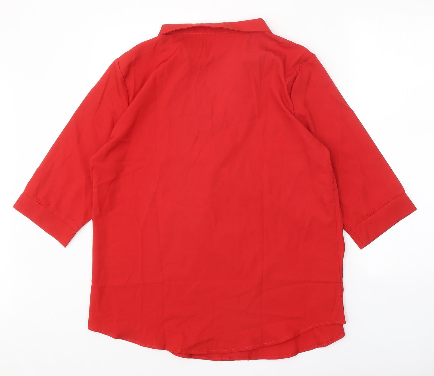 Womens UK Size XL Preworn Red Basic Blouse