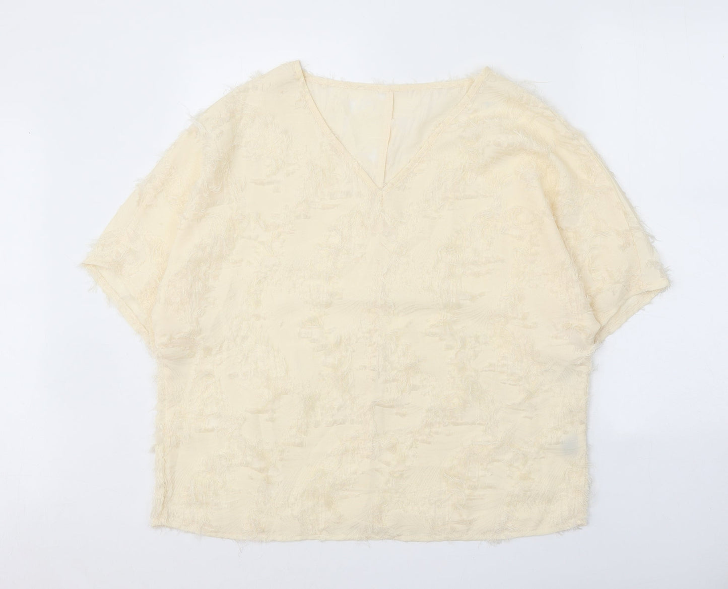 SheIn Womens White Polyester Basic Blouse Size XL V-Neck