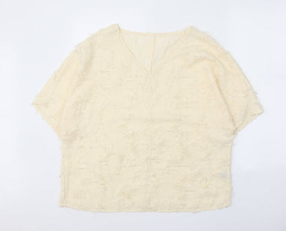 SheIn Womens White Polyester Basic Blouse Size XL V-Neck