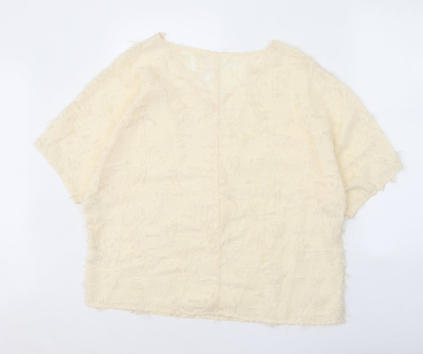 SheIn Womens White Polyester Basic Blouse Size XL V-Neck