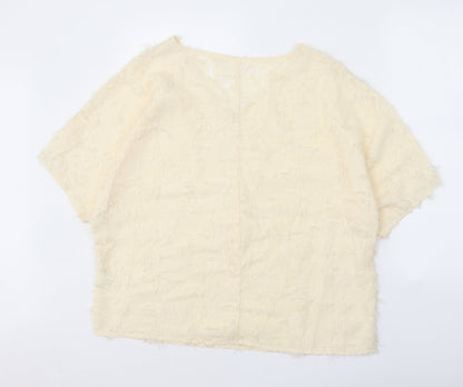 SheIn Womens White Polyester Basic Blouse Size XL V-Neck