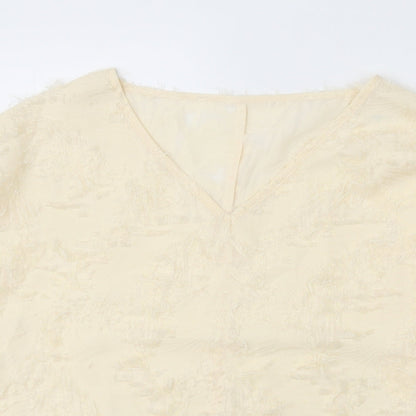 SheIn Womens White Polyester Basic Blouse Size XL V-Neck