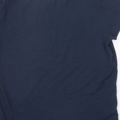 Avenue Womens Blue Polyester Basic T-Shirt Size M Round Neck - All I want for Xmas...