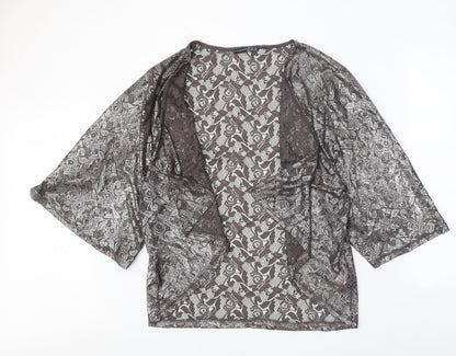Womens UK Size S Atmosphere Brown Jersey Blouse