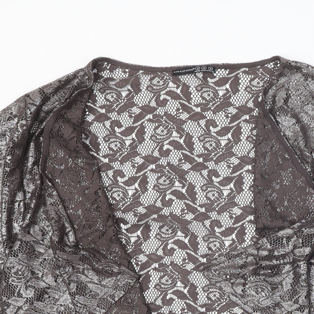 Womens UK Size S Atmosphere Brown Jersey Blouse
