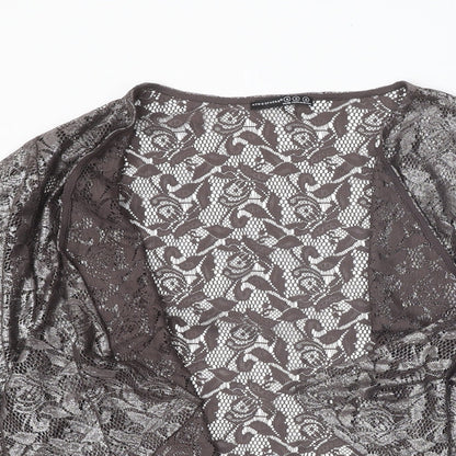 Womens UK Size S Atmosphere Brown Jersey Blouse