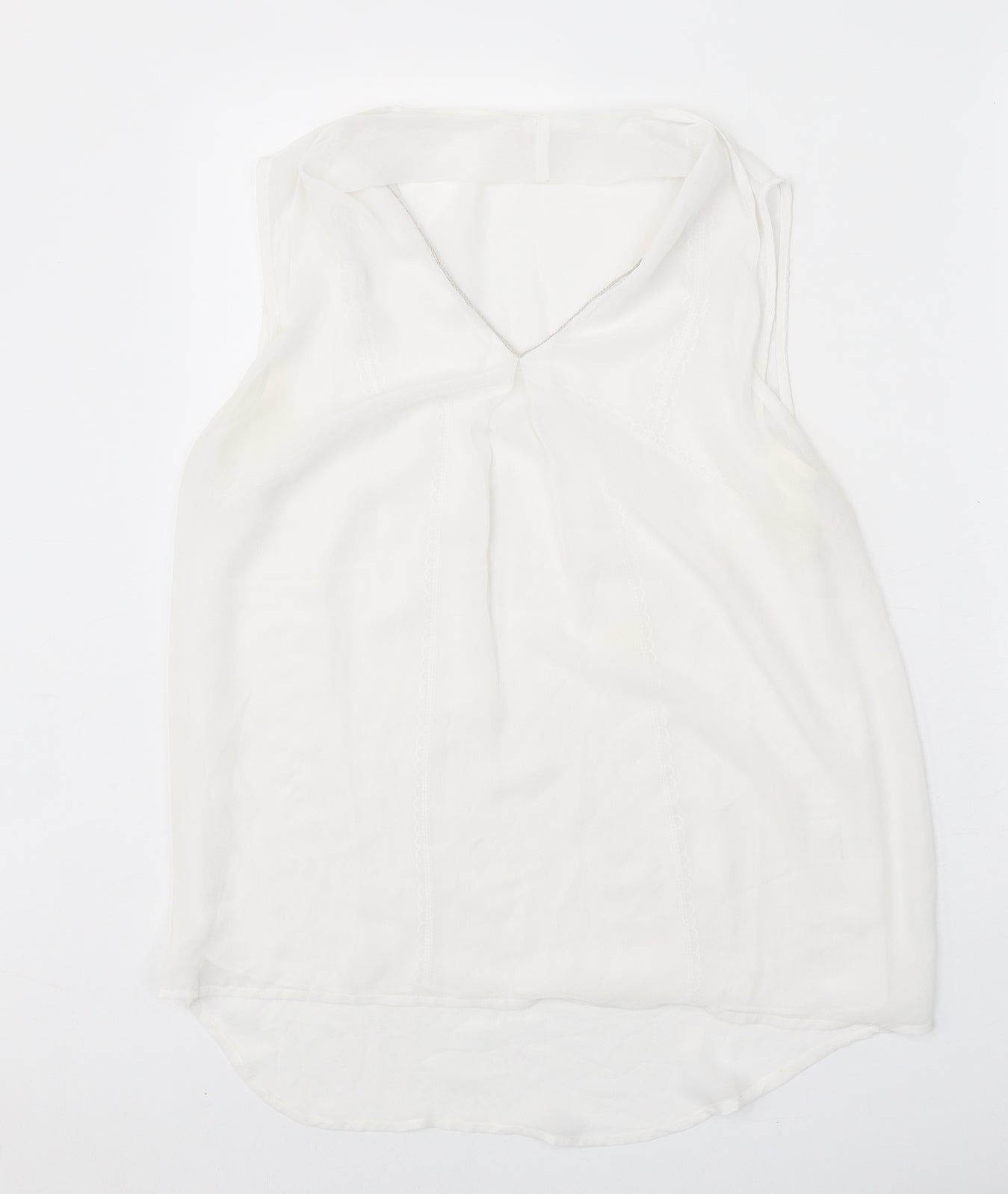 Womens UK Size M Grace & Mila White Basic Tank