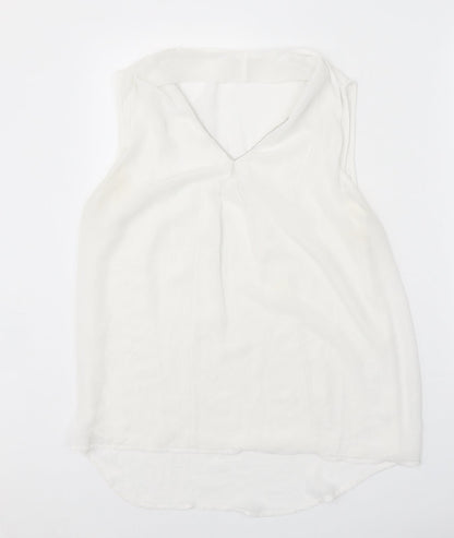 Womens UK Size M Grace & Mila White Basic Tank
