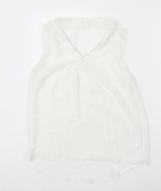 Womens UK Size M Grace & Mila White Basic Tank