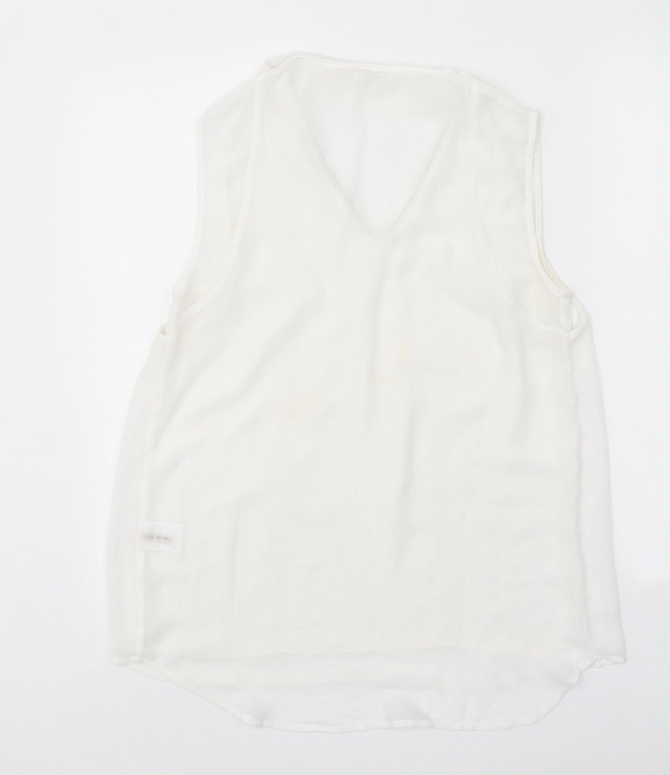 Womens UK Size M Grace & Mila White Basic Tank
