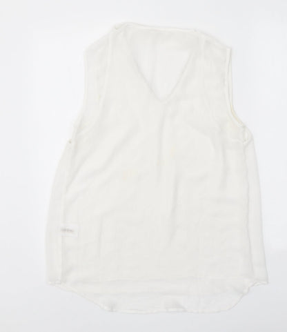 Womens UK Size M Grace & Mila White Basic Tank