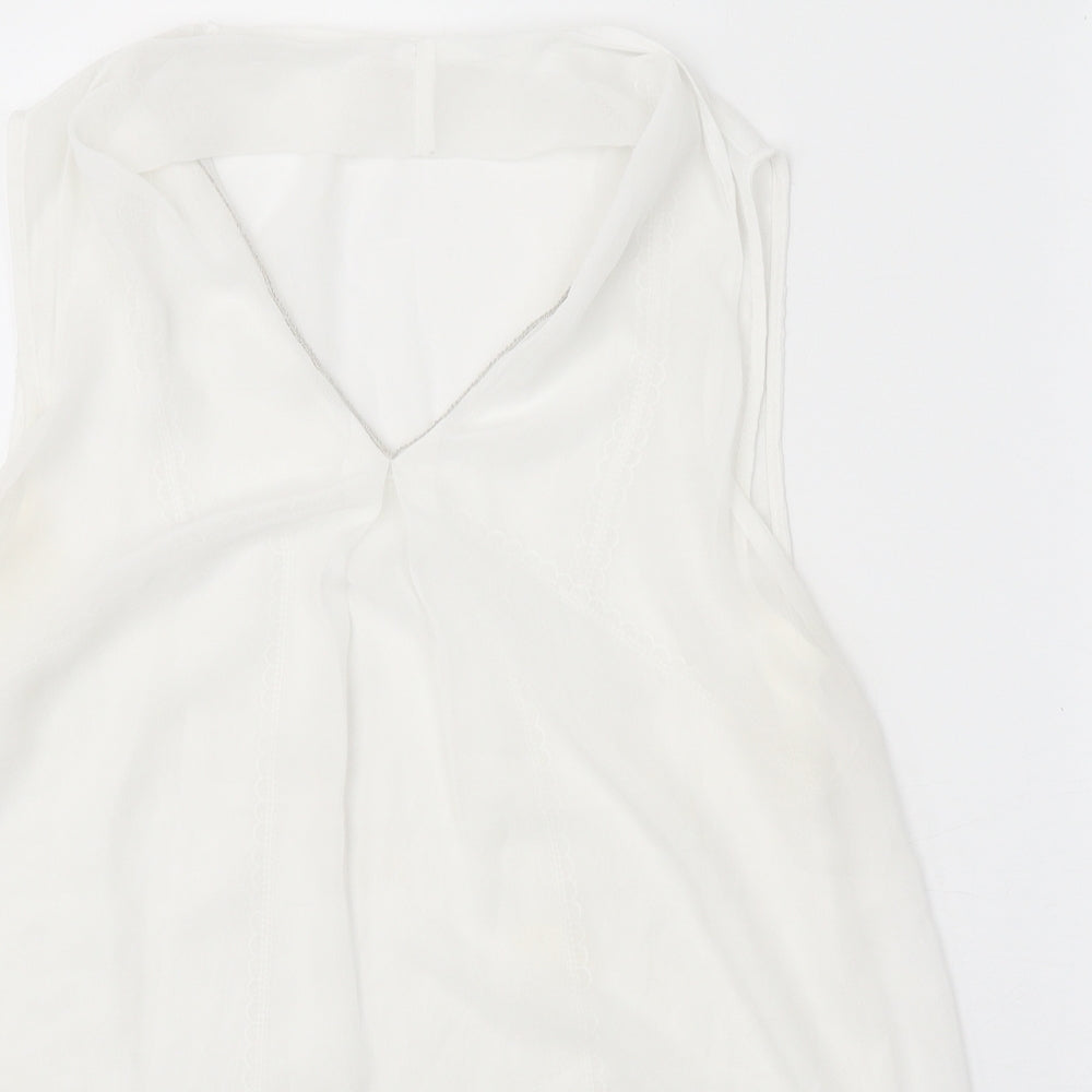 Womens UK Size M Grace & Mila White Basic Tank