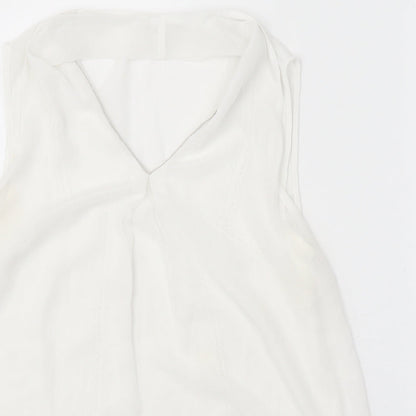 Womens UK Size M Grace & Mila White Basic Tank