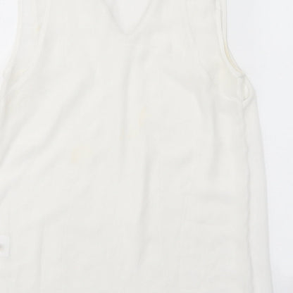 Womens UK Size M Grace & Mila White Basic Tank